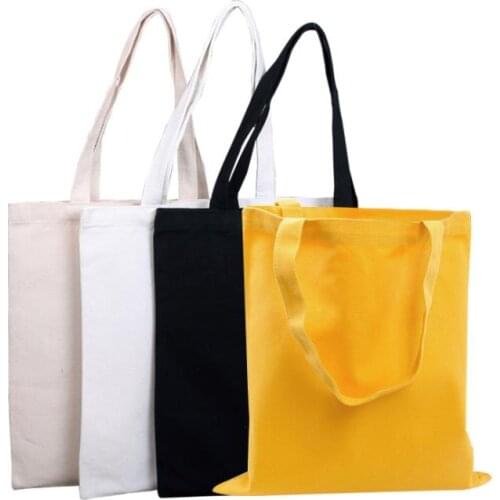 50pcs Colorful Blank pattern Canvas Shopping Bags Eco Reusable Foldable Shoulder Bag Handbag Tote Cotton Tote Bag Custom logo SN