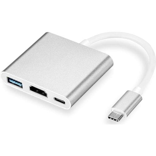 3 in 1 Type C To HDMI-compatible USB 3.0 Charging Adapter USB-C 3.1 Hub for Mac Air Pro Huawei Mate10 Samsung S8 Plus