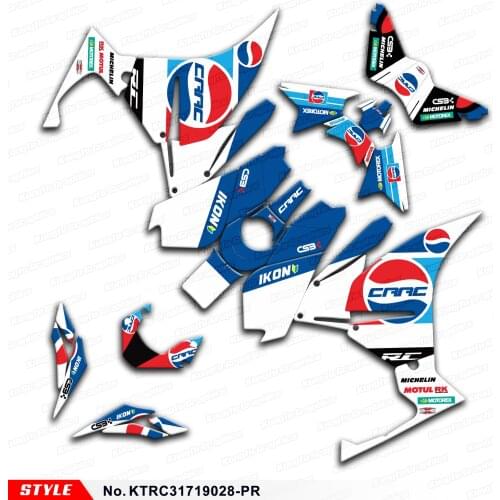 Aftermarket Personalized Graphics Vehicle Wraps for RC 125 200 RC125 RC200 2017 2018 2019 2020 2021, Style No.KTRC31719028-PR