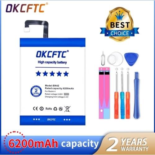 BN42 Phone Battery For Xiaomi Redmi 4 Hongmi4 Redrice Standard Edition Phone Batteries 6200mAh