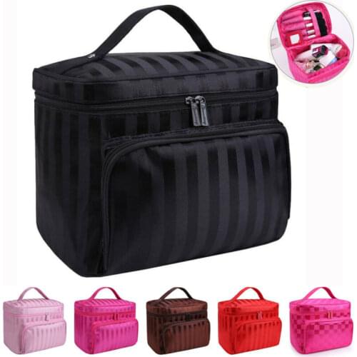 Large Portable Travel Beauty Case Cosmetic Makeup Vanity Case Nail Box Carry Bag