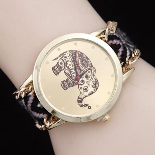 Fashion Womens Watches Quartz Watch Alloy Dial Animal Print Braided Colorful Strap Gift Female Wrist Clock Student Clocks