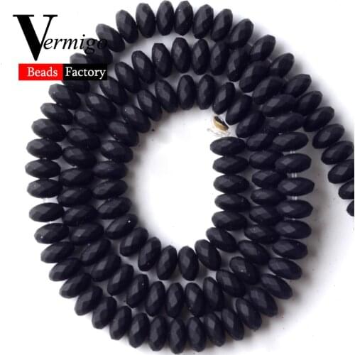 Black Nanotech Rubber Hematite Abacus Beads For Jewelry Making 6mm Spacer Loose Stone Beads Diy Bracelets Accessories 15'Strand