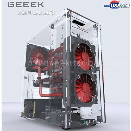 DIY new desktop PMMA acrylic personalized transparent case vertical ATX