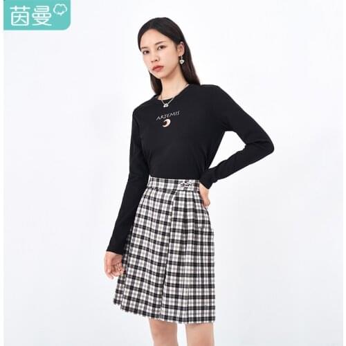 INMAN Plaid Short Tourers Classic White and Black Mnimal Big Pocket Wide Leg Design Above Knee Causal Pant