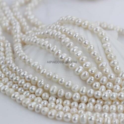 APDGG 5strands 6-7mm potato round pearl strands loose beads women lady jewelry DIY