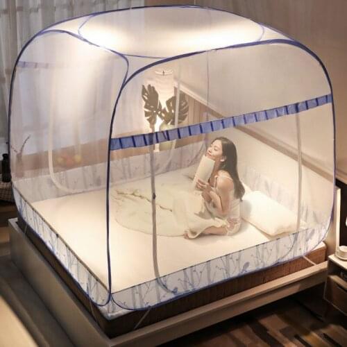 Summer Mosquito Net With Lace Edge High Quality Fold Bed Netting Tent Anti-Mosquito Large Space Mosquito Curtain Encryption Nets
