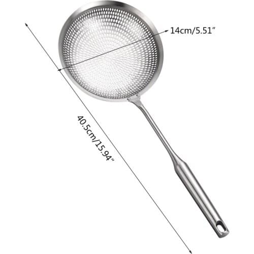 Stainless Steel Skimmer Spoon Ladle Strainer for Fat Oil Filter Grease Noodles
