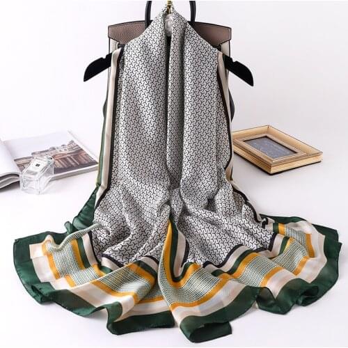 Fashion Designer Letter Print Silk Scarf Lady 180X90CM Neck Scarves Winter Sunscreen Long Shawls And Wrpas Woman Foulard Bandana