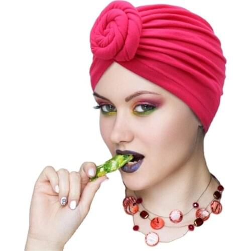 Fashion Women Donuts Cotton Turbante Muslim Stretch Hijab Bonnet Ready To Wear Head Scarf Turban Caps Arab Wraps India Cap