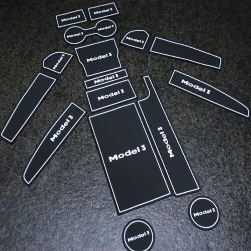 My good car 14Pcs/Set Door slot Pad Door Groove Mat Automotive interior Non-slip Mats and Dust Mat For Tesla Model 3