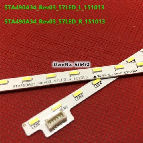 New 1Set=2PCS(R+L) LED Backlight Strip 57 lamps STA490A34_Rev03_57LED_L_151013 STA490A34_Rev03_57LED_R_151013 KDL-49WD751