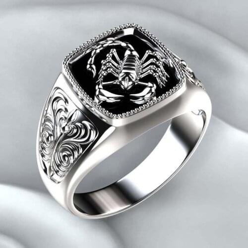 New Creative Scorpio Embossed Mens Ring Poisonous Scorpion Party Prom Ring