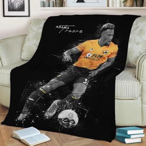 Adama Traore 3D Print Plush Blanket Throw On Sofa Home Decor Soft Warmth Washable Nap Blanket Dropshipping