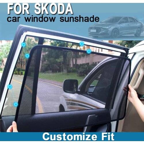 FOR SKODA SUPERB OCTAVIA FABIA SUPERB SPACEBACK YETI 2009 2010-2016 2017 2018 Magnetic Car Window Sunshade Car Door Sun Shade