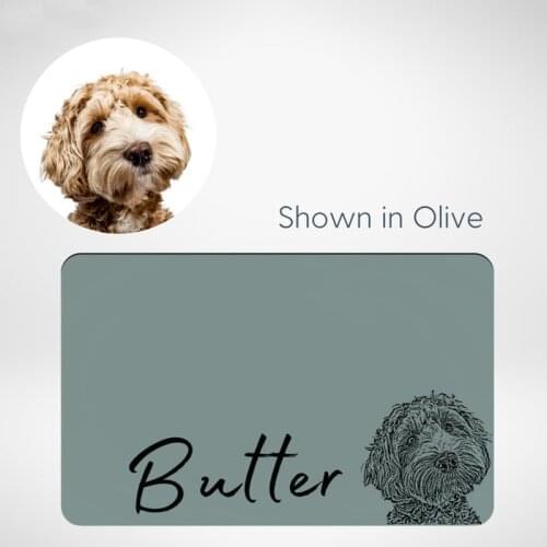 Custom Pet Portrait Pet Name Pet Placemat Drinking Mat Feeding Mat Anti-slip PU Dog Mat Cat Mat Design Waterproof Pet Placemat