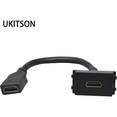 Black HDMI2.0 Module Socket With 22cm Extension Cable Wire HDMI-Compatible 3D 4K Display For Audio Video Cinema DVD Projector