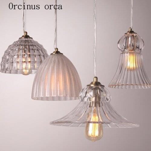 American Retro Style Glass Chandelier Restaurant Bar balcony porch French style minimalist creative Chandelier free shipping