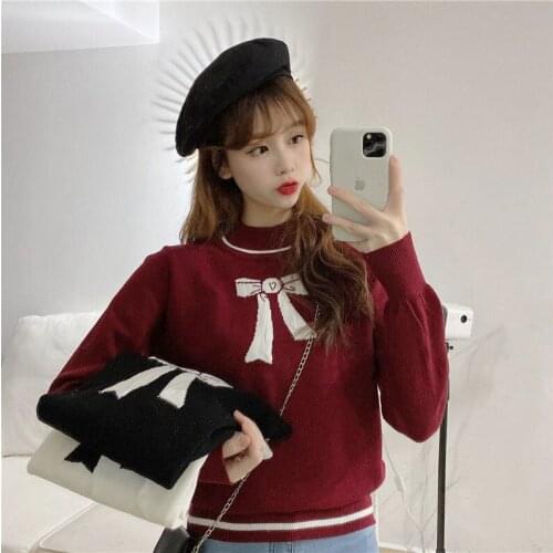 Woman Sweaters Chandails round Neck Sweater Womens Long Sleeve Autumn and Winter Pullover Sweater Inner Loose Top