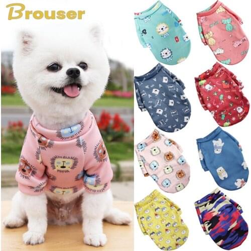 Winter Warm Dog Hoodie Coat Cute Print Pet Clothes For Small Dogs Chihuahua Sweatshirt Puppy Cat Pullover Costume Pets Clothing
