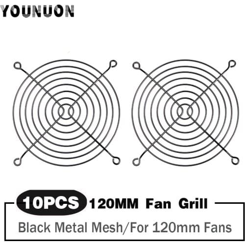 10 Piecces Axial 120mm CPU Cooling Fan Grill Metal Wire Finger Guards 12cm 120x120mm Metal Mesh Fan Grills Protection Net