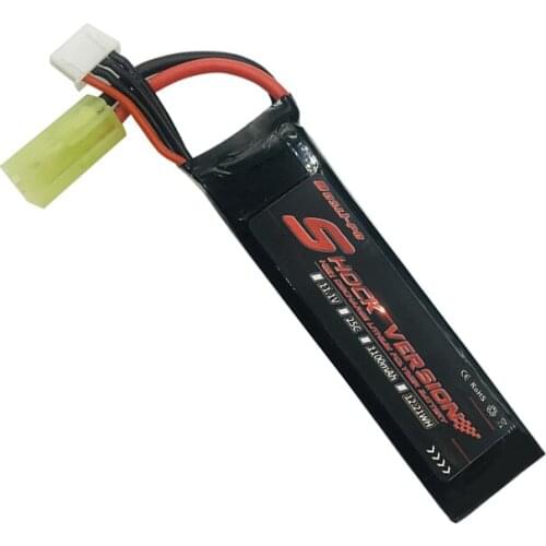 15PCSShdck version 11.1V 1100mAh Lipo Battery Tamiya for Water Gun Mini Airsoft BB Air Pistol Electric Toys Guns Parts batte