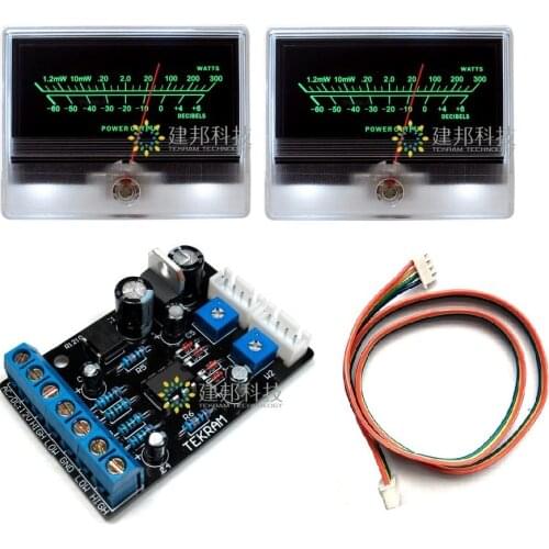 2pcs TN-90 Pointer VU Meter + 1pcs Driver Board Head Table Pre-stage Tube DB Sound Pressure W/Backlight Power Amplifier Board
