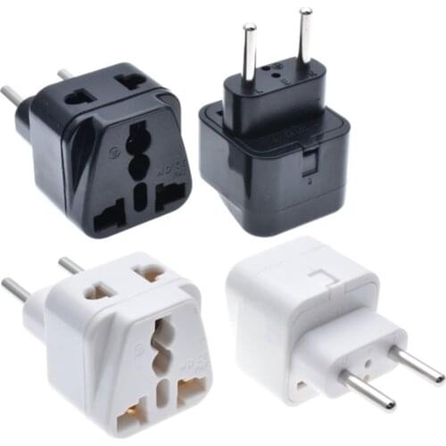 2 IN 1 - EU Europlug Electrical Plug Adapter Multi Outlet AC100~250V 10A Black Color