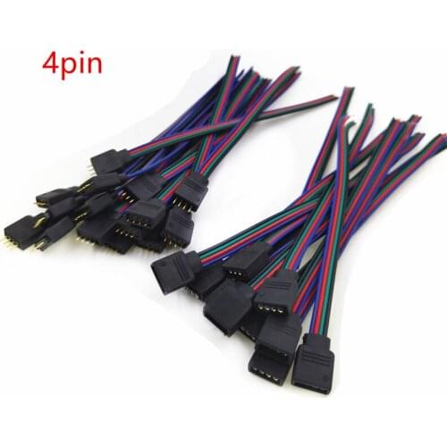 4pin 5pin LED RGB RGBW Strip Light Connector Male & Female plug socket connecting Cable Wire for 5050 RGB RGBW Led Strip light