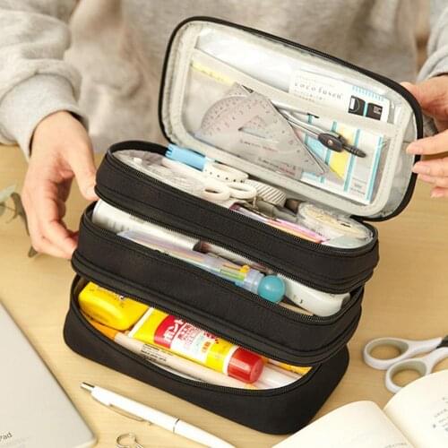 80% Off Pencil Case Multi-function Large Capacity Polyester Storage Desk Organizer Pencil Bag for School