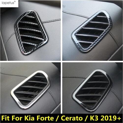 Lapetus Accessories For Kia Forte / Cerato / K3 2019 - 2021 ABS Dashboard Upper Air Condition AC Vent Outlet Molding Cover Kit