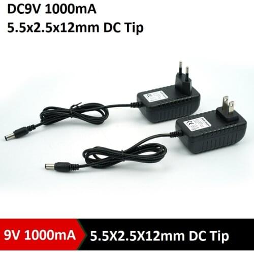 9V 1A Power Supply 9V DC Power Adapter for Router,Light Strip,Midi Pedalboard,LED lamp,Camera,Power Toys,Portable DVD Player