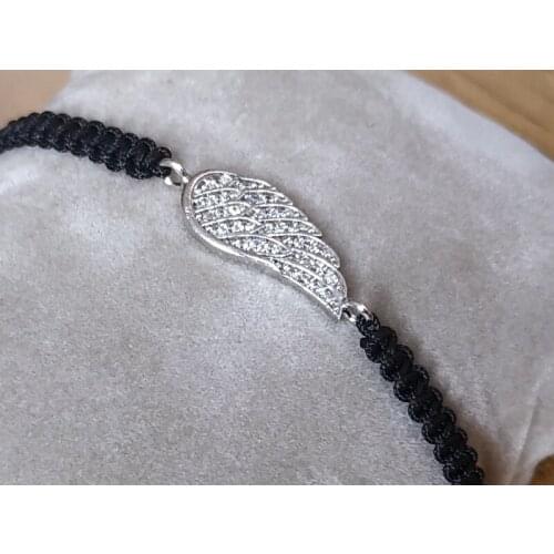 Angel wing Macrame Hand Knit Rope Bracelet Zircon Crystal in Different Colors And Adjustable Size