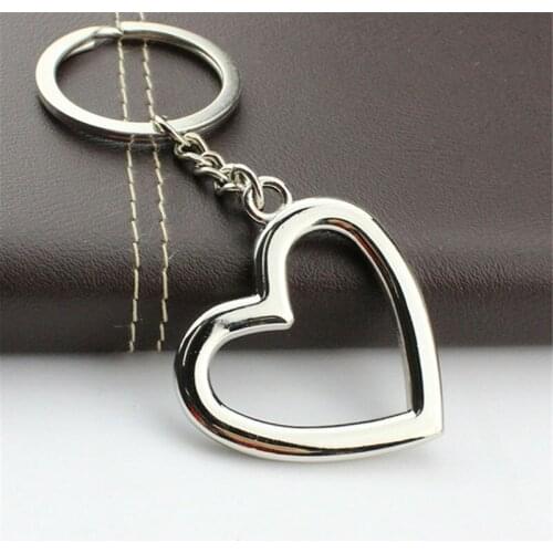 New Fashion HJ Heart Zinc Alloy Bag Charms Car Keyring Jewelry Keyfob Classic Pendant Keychain Creative Gift