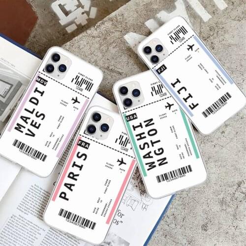 Plane Ticket Transparent Mobile Phone Cover Case For Xiaomi Redmi K30s Ultra Note 9s 9 Pro Max Mi 10 Lite 11 10T Pro