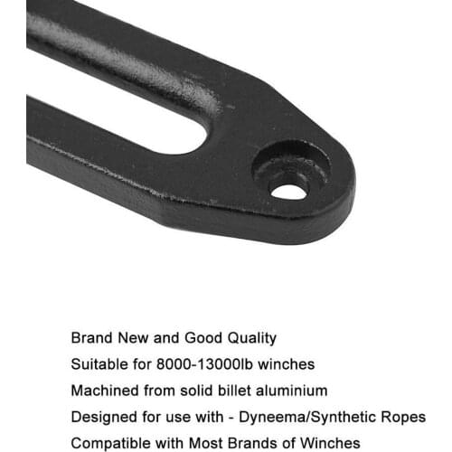 Black CNC Machine Aluminum Hawse Fairlead Standard 10" 8000-13000 LBs for ATV UTV Winch Rope Cable