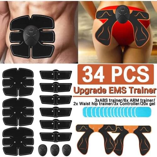 EMS Abs Abdominal Muscle Stimulator Hip Trainer Lifting Buttock Home Fitness Equipment Training Gear Electrostimulation Toner