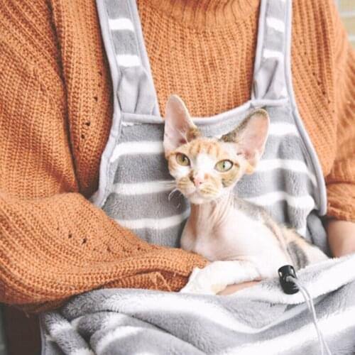 [MPK Cat Apron] Get Intimate With Your Pets! The Coral Velvet Super Soft Material, With Pocket for Holding Pet Cats or Puppies