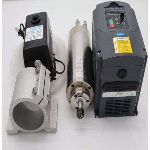 CNC milling spindle ER11 1.5KW water cooling spindle motor +1.5kw inverter+1 matched spindle support+water pump+water pipe