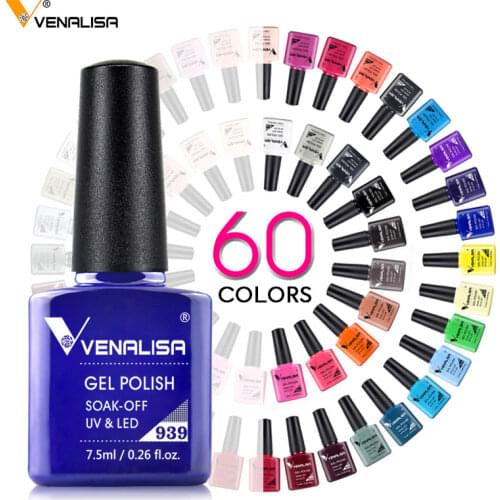 Venalisa Gel Varnish Long Wear Top Nail Art Design Manicure 60Colors 7.5ml Soak Off Enamel Gel Polish UV Gel Nail Polish Lacquer