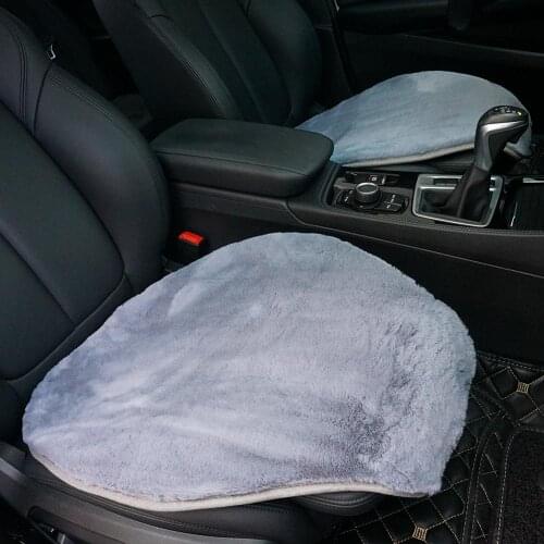 GSPSCN 1cp Soft Luxurious Faux Sheepskin Fur Seat Cushion Winter Warm Universal Car Interior Seat Cover Pad Mat Fit Auto, SUV