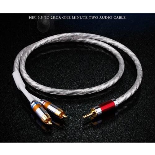 HIFI Stereo 3.5mm male to 2 RCA Male/Female Dual RCA Audio Cable OFC Silver Plated Hi-Fi for MP3 CD DVD TV PC amplifier