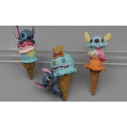 12piece 3-5cm classical Lilo and Stitch the cute ice cream stitch microlandschaft figures toys Lovely cartoon stitch model toys