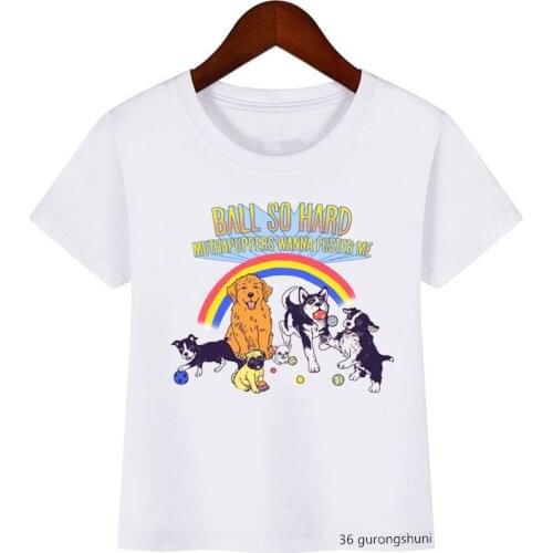 Kawaii Kids Clothes Funny T-shirt Girls Rainbow Pug Animal Print T Shirt Boys Lemmings T shirts Camisetas Vogue Street Clothing
