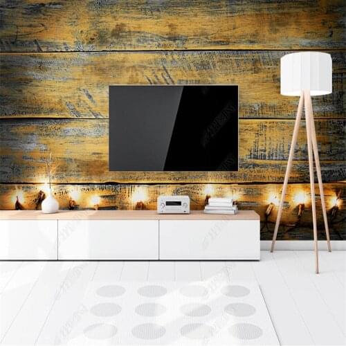 Milofi custom 3D wallpaper mural bulb wood block texture background wall for living room bedroom decoration wallpaper