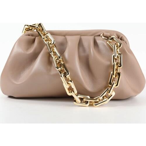 Fashion Thick Chain Design PU Leather Crossbody Bag for Women 2020 Luxury Designer Dumpling Cloud Shape Shoulder Bag Handbags