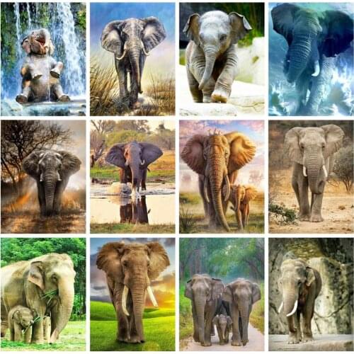 Diamond Painting Kit Wild Animal Elephant 5D Diy Diamond Embroidery Pictures of Rhinestones Mosaic Cross Stitch Home Decor