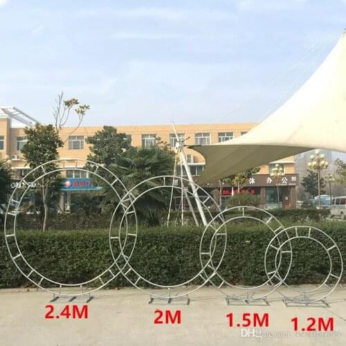 New DIY wedding prop iron ring shelf artificial flower wall stand door wedding background decor iron round arch frame 4 size