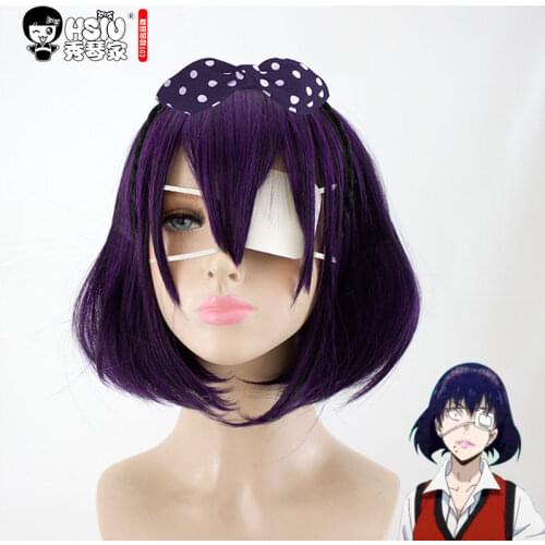 HSIU Runa Yomozuki Cosplay Wig Kakegurui Costume Play Wigs Halloween Costumes Hair free shipping NEW High quality