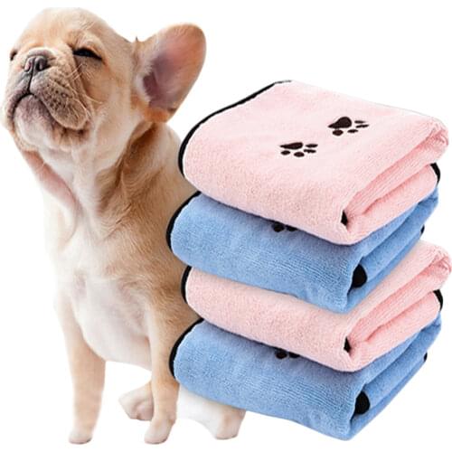 Pet Towel Soft Microfiber Strong Absorbing Water Bath Cat Dog Towels Golden Retriever Teddy for Cat Kitten Puppy Pet Products